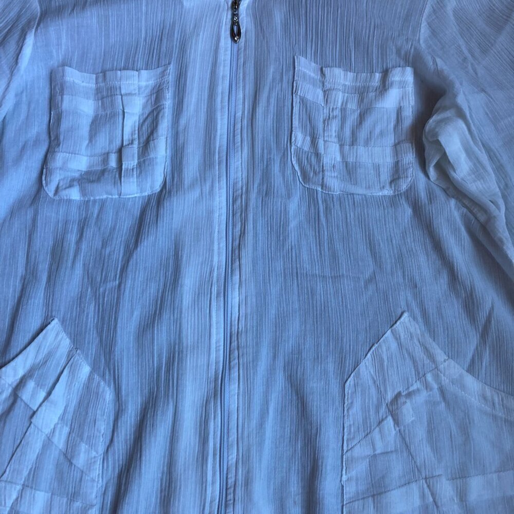 NAKISH BOHEMIAN BEACHY HOODIE JACKET SHEER/WHITE - SIZE Large- - Picture 5 of 15